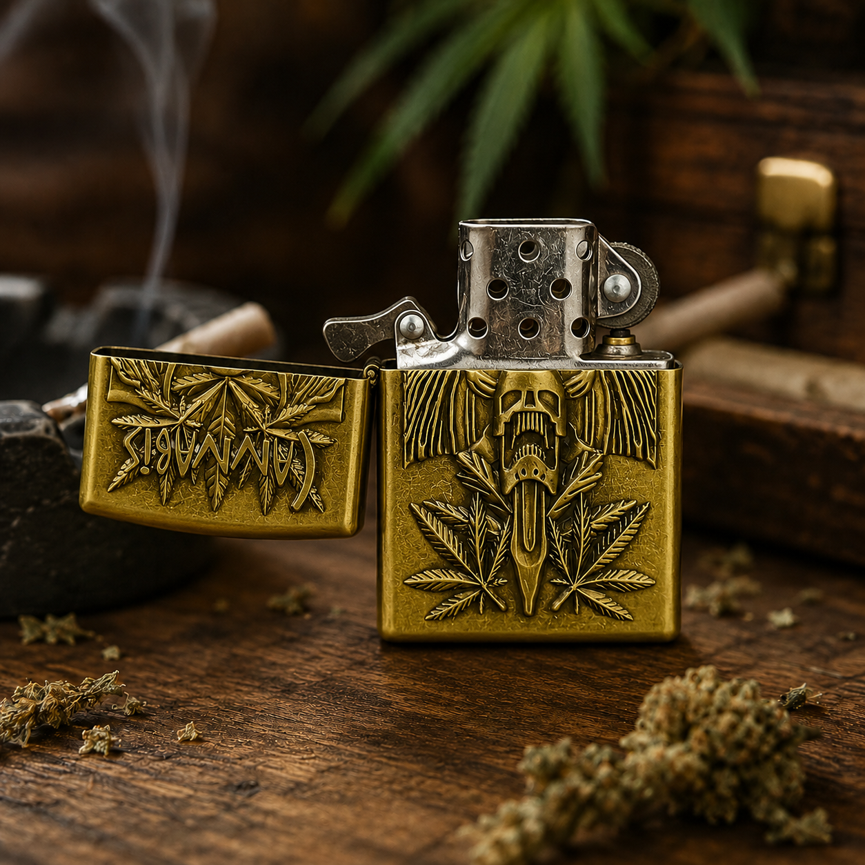 3D Weed logo zippo lighter