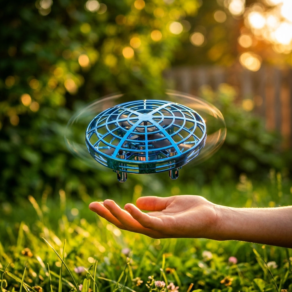 UFO Shaped Gesture Controlled Flying Ball Drone with 360° Rotation & LED Light