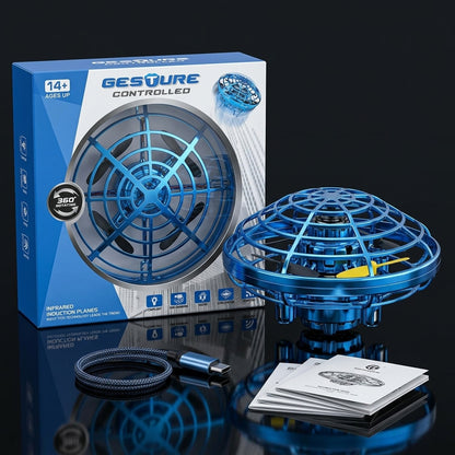 UFO Shaped Gesture Controlled Flying Ball Drone with 360° Rotation & LED Light