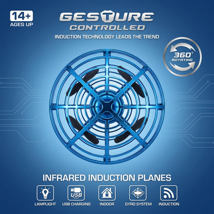 UFO Shaped Gesture Controlled Flying Ball Drone with 360° Rotation & LED Light