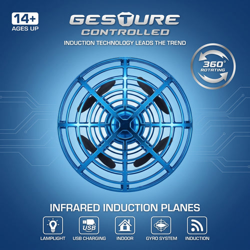 UFO Shaped Gesture Controlled Flying Ball Drone with 360° Rotation & LED Light