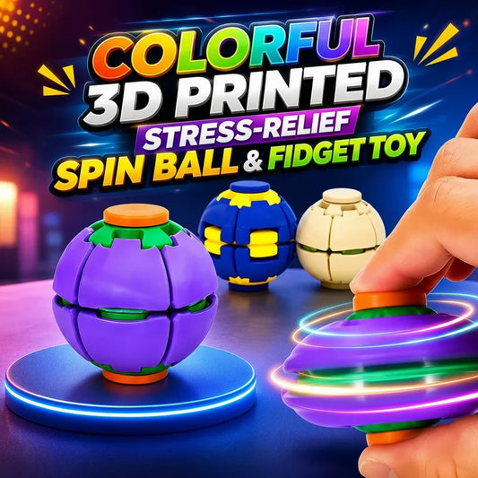 Colorful 3D Printed Press Fidget UFO Spinner Ball | Random Colors | Mallo Mall