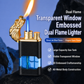 New Dragon Dual Flame Lighter-Large Tank- Refillable