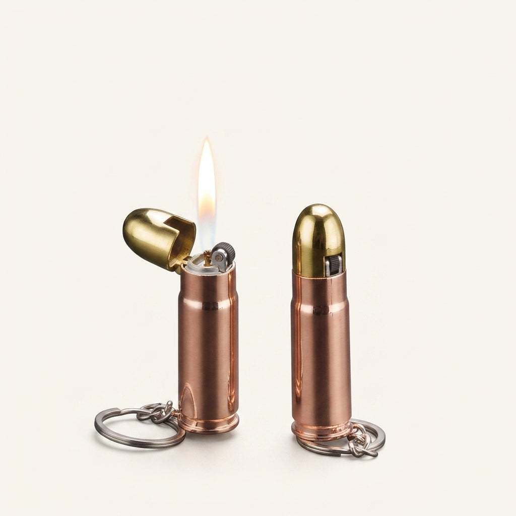 Creative Bullet Shape Gas Lighter, Portable Key Chain Lighter