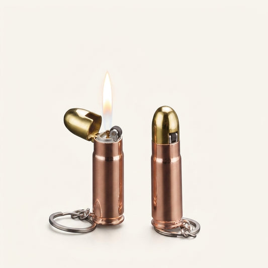 Creative Bullet Shape Gas Lighter, Portable Key Chain Lighter