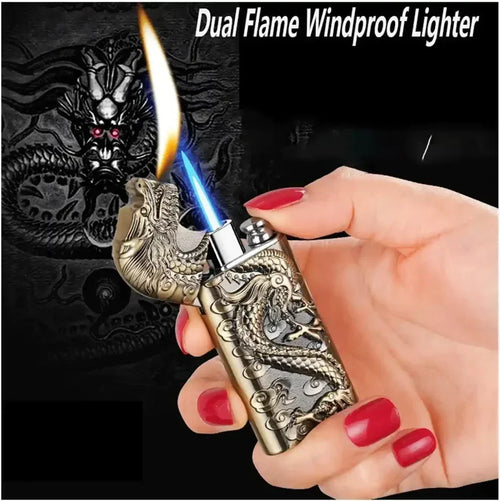 3D Dragon Double Flame Lighter-refillable