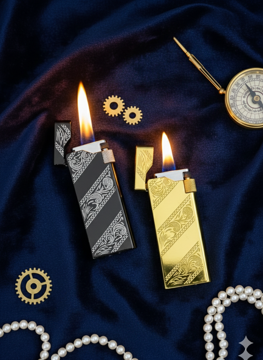 Stylish Gold Polished Lighter - Refillable
