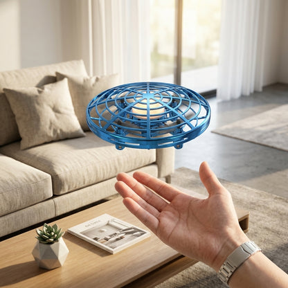 UFO Shaped Gesture Controlled Flying Ball Drone with 360° Rotation & LED Light
