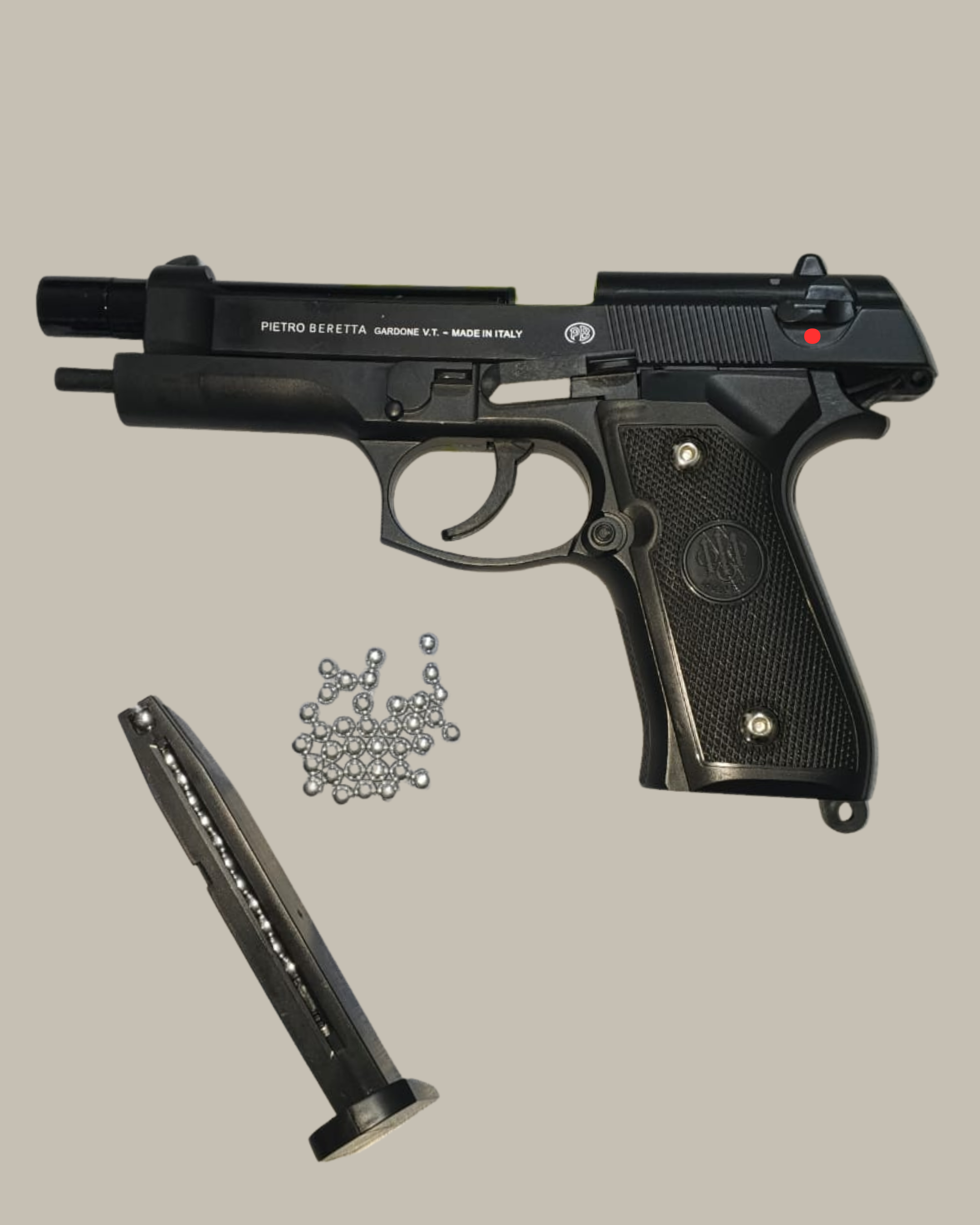 1 - Beretta 9mm Airsoft Gun Made in Italy – M92 Black Edition