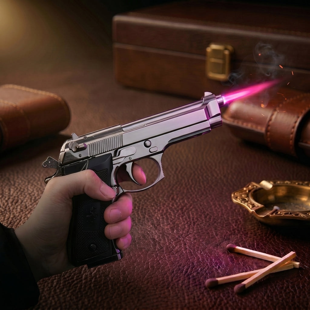 Pistol Style Jet Flame Lighter – Refillable Torch Flame Lighter