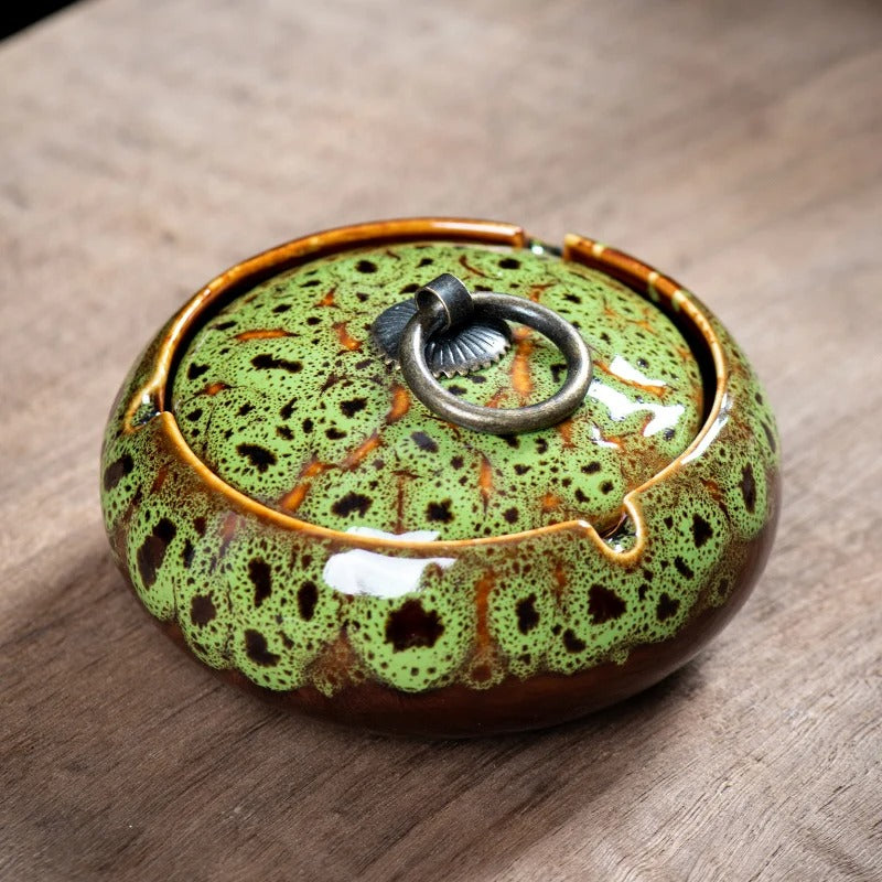Ceramic Cigarette Tray with Lid