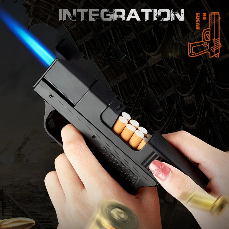 Creative Gun Lighter Cigarette Box