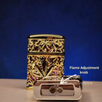 Royal Leaf Engraved Jet Lighter (Metallic)